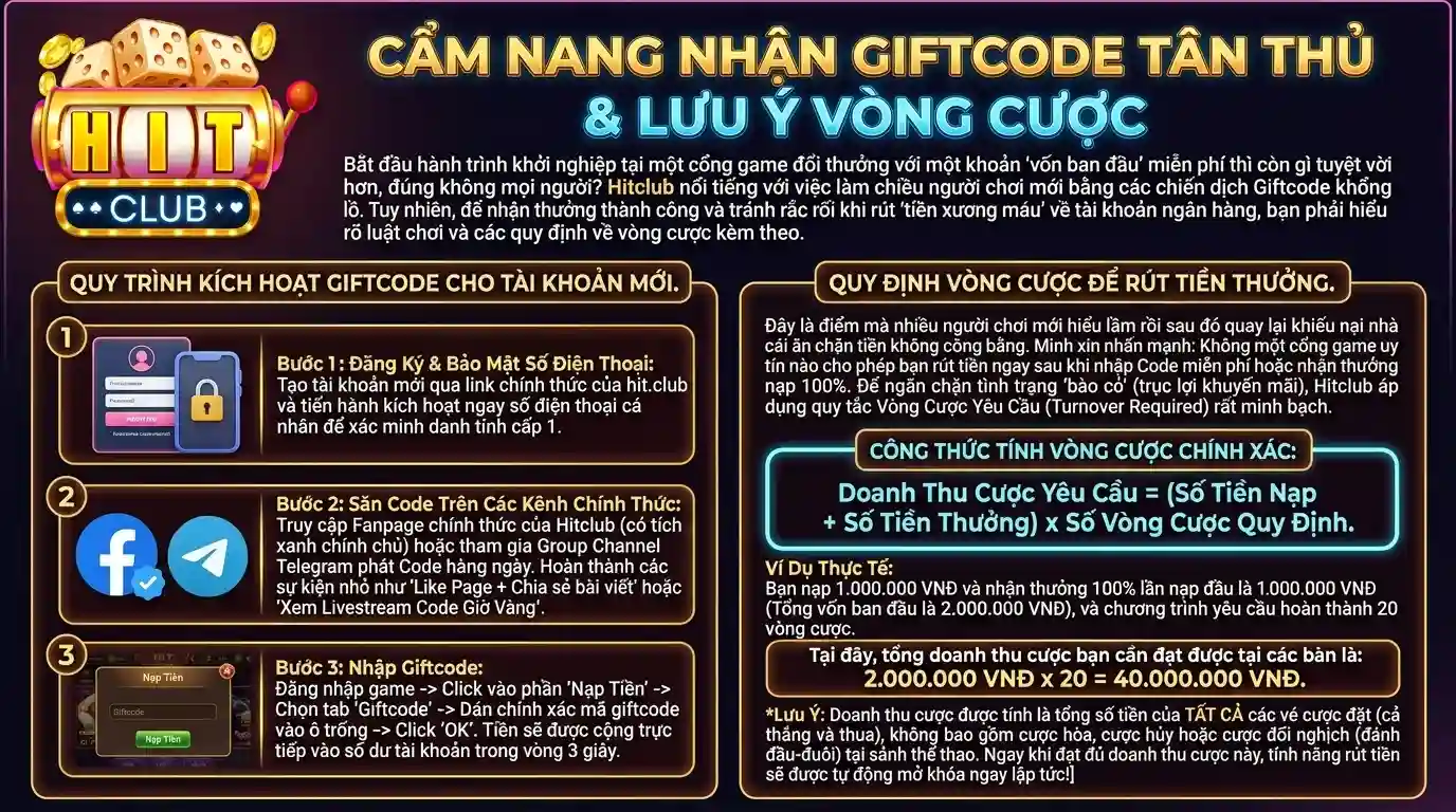hitclub huong dan nhan giftcode tan thu luu y quan trong ve vong cuoc